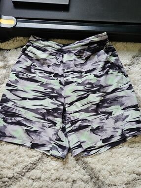lululemon athletica Black/Gray/Pale Green Athletic Shorts